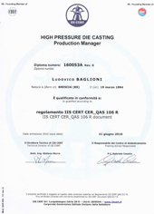 High Pressure Die-Casting Certification